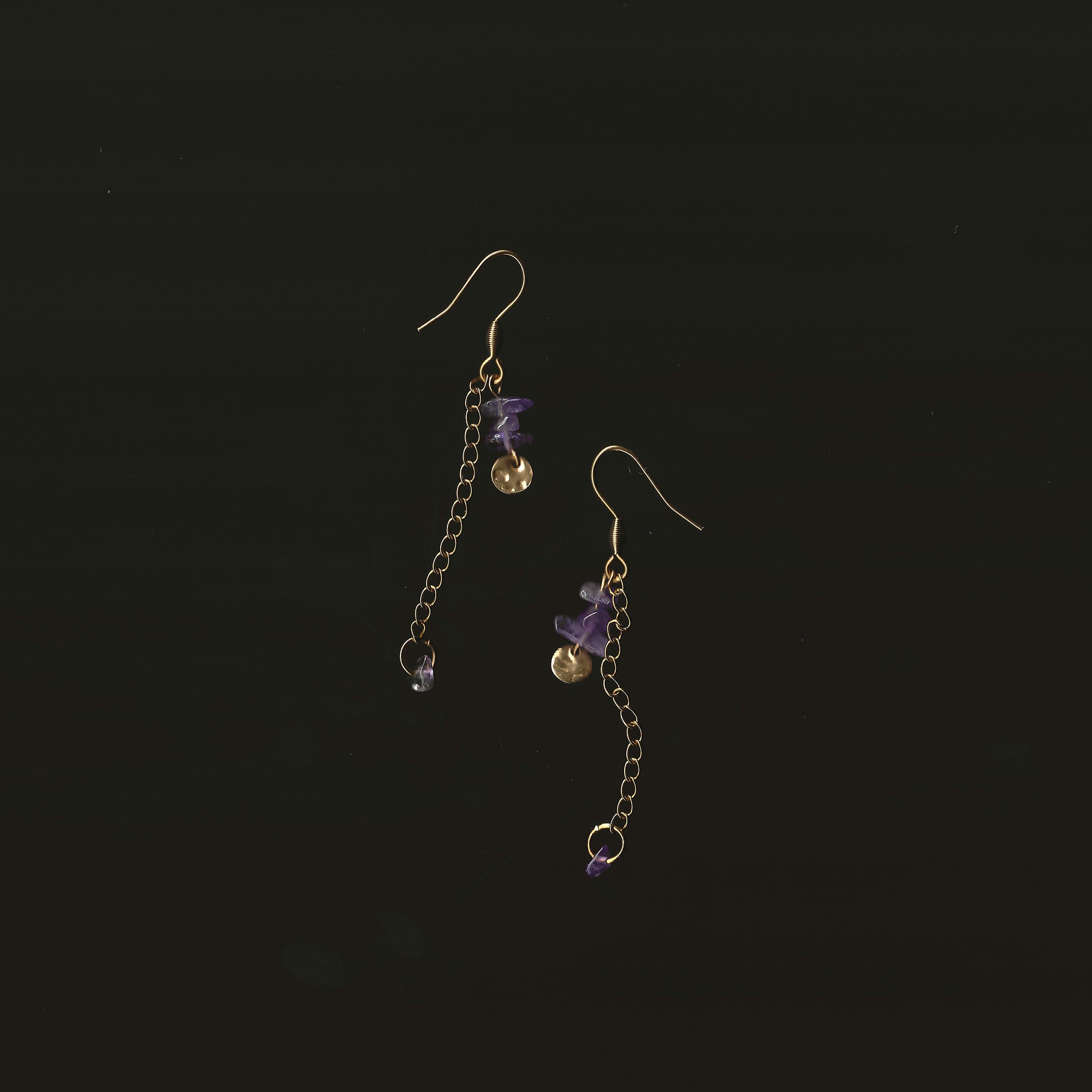 boucles d'oreilles en pierre naturelle et acier inoxydable