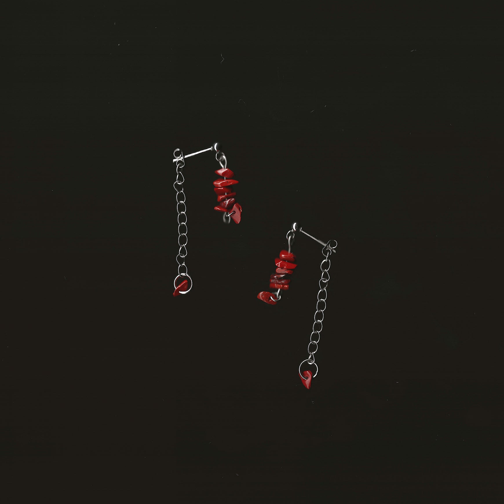 boucles d'oreilles en pierre naturelle et acier inoxydable