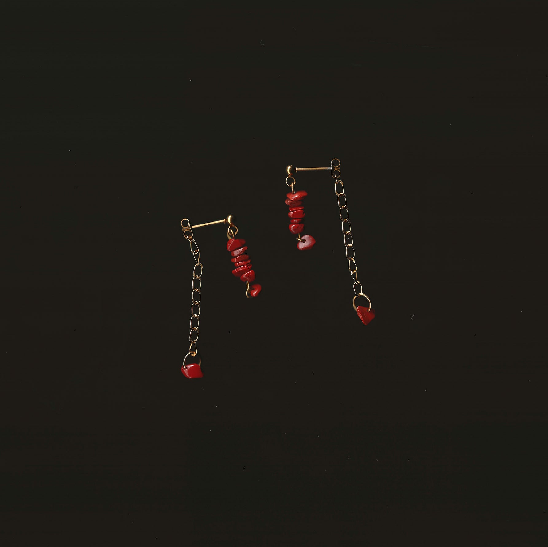boucles d'oreilles en pierre naturelle et acier inoxydable