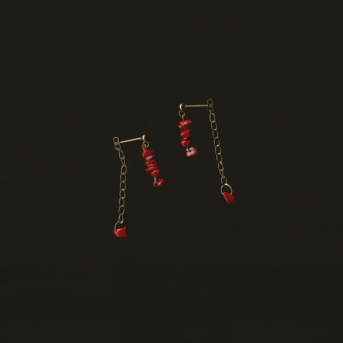 boucles d'oreilles en pierre naturelle et acier inoxydable