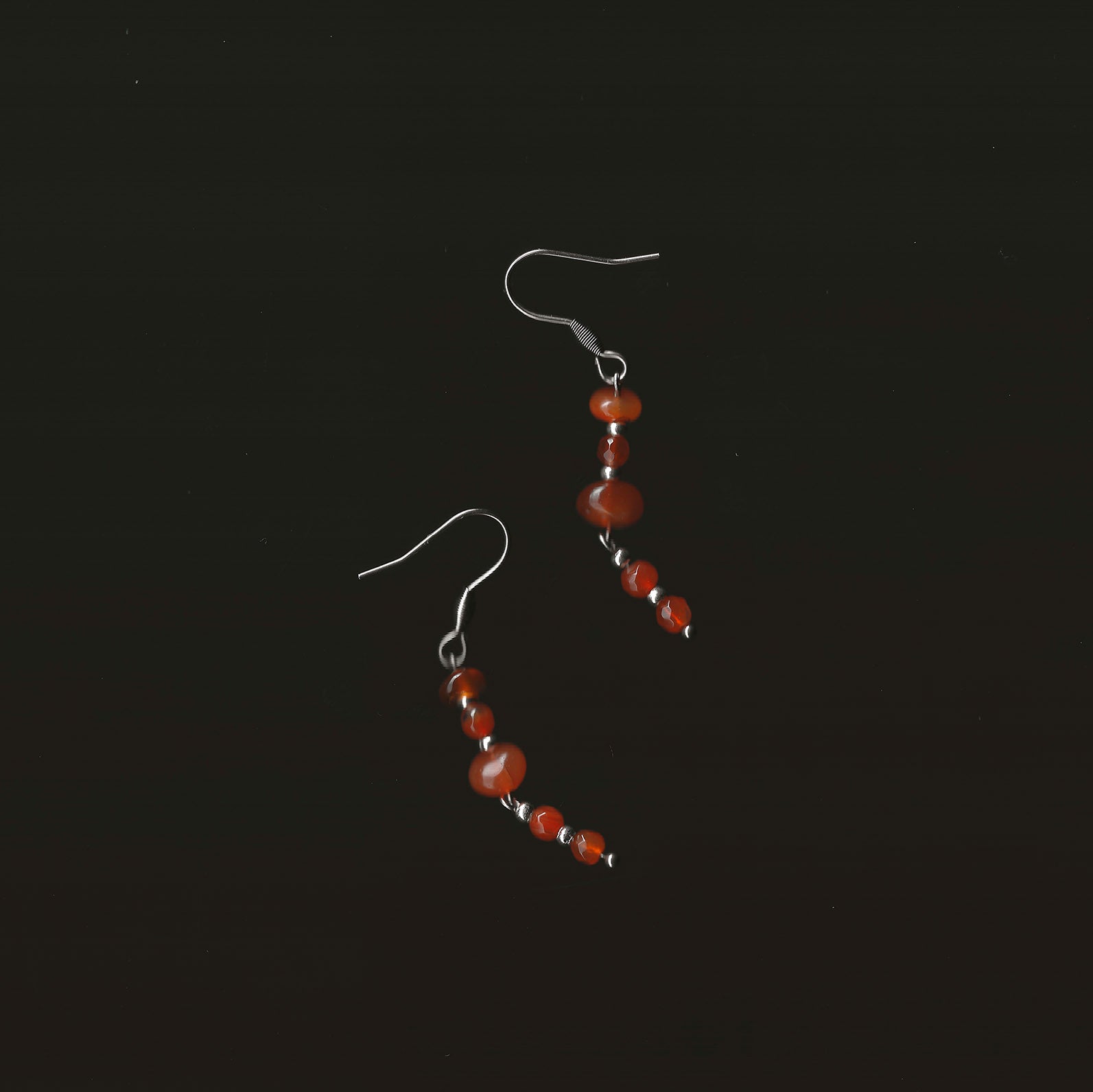 boucles d'oreilles en pierre naturelle et acier inoxydable