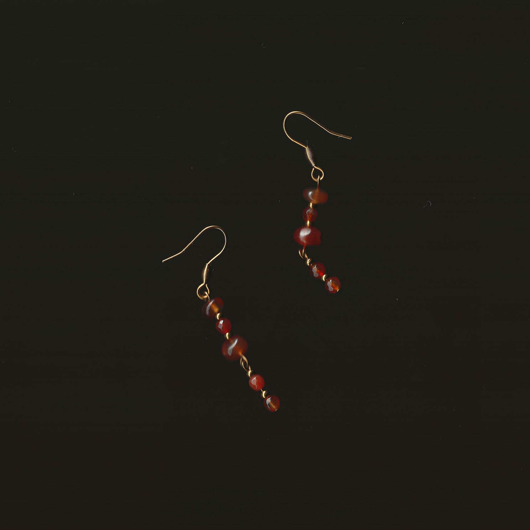 boucles d'oreilles en pierre naturelle et acier inoxydable
