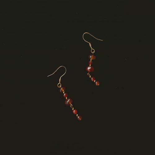 boucles d'oreilles en pierre naturelle et acier inoxydable