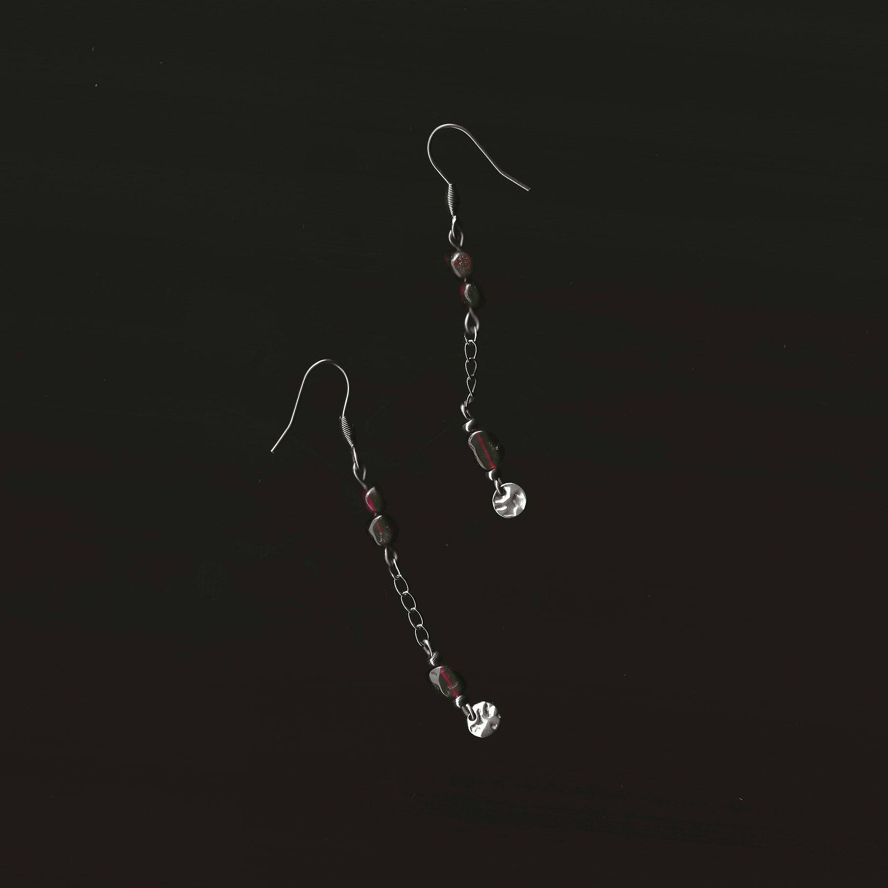 boucles d'oreilles en pierre naturelle et acier inoxydable