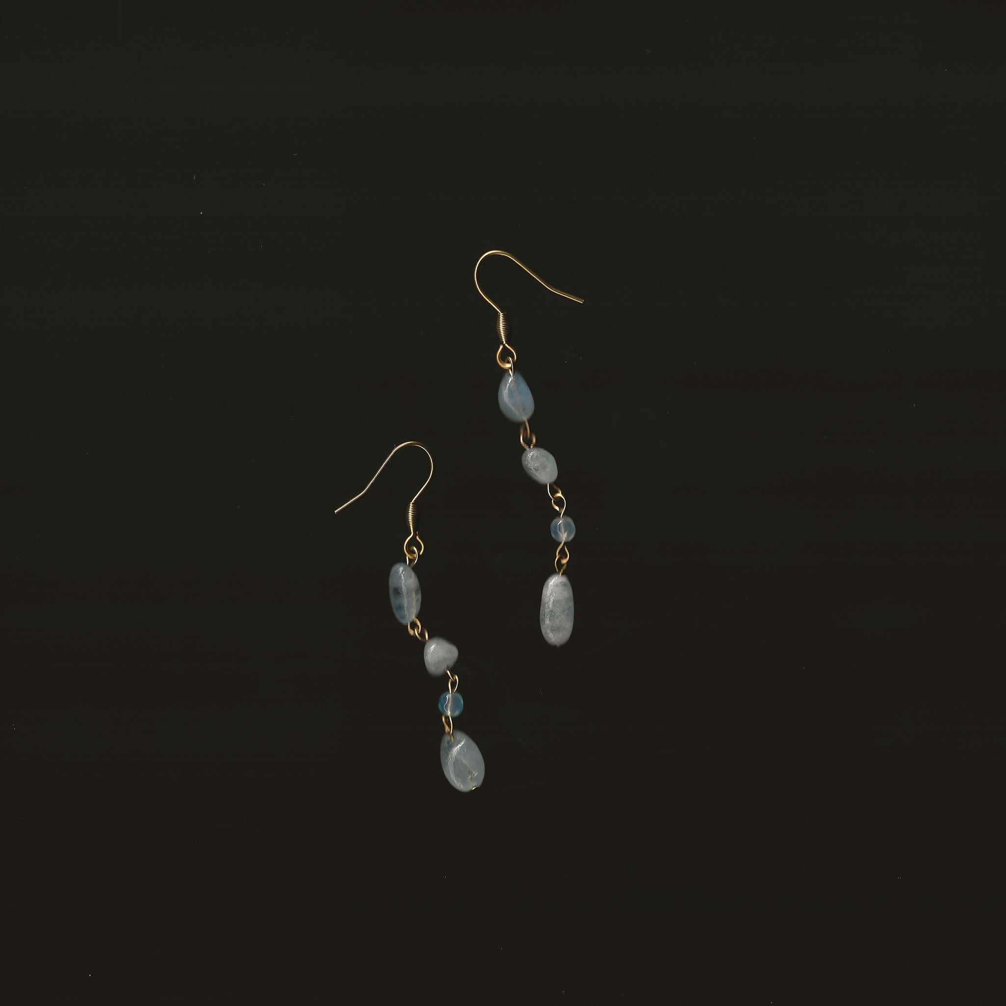 boucles d'oreilles en pierre naturelle et acier inoxydable