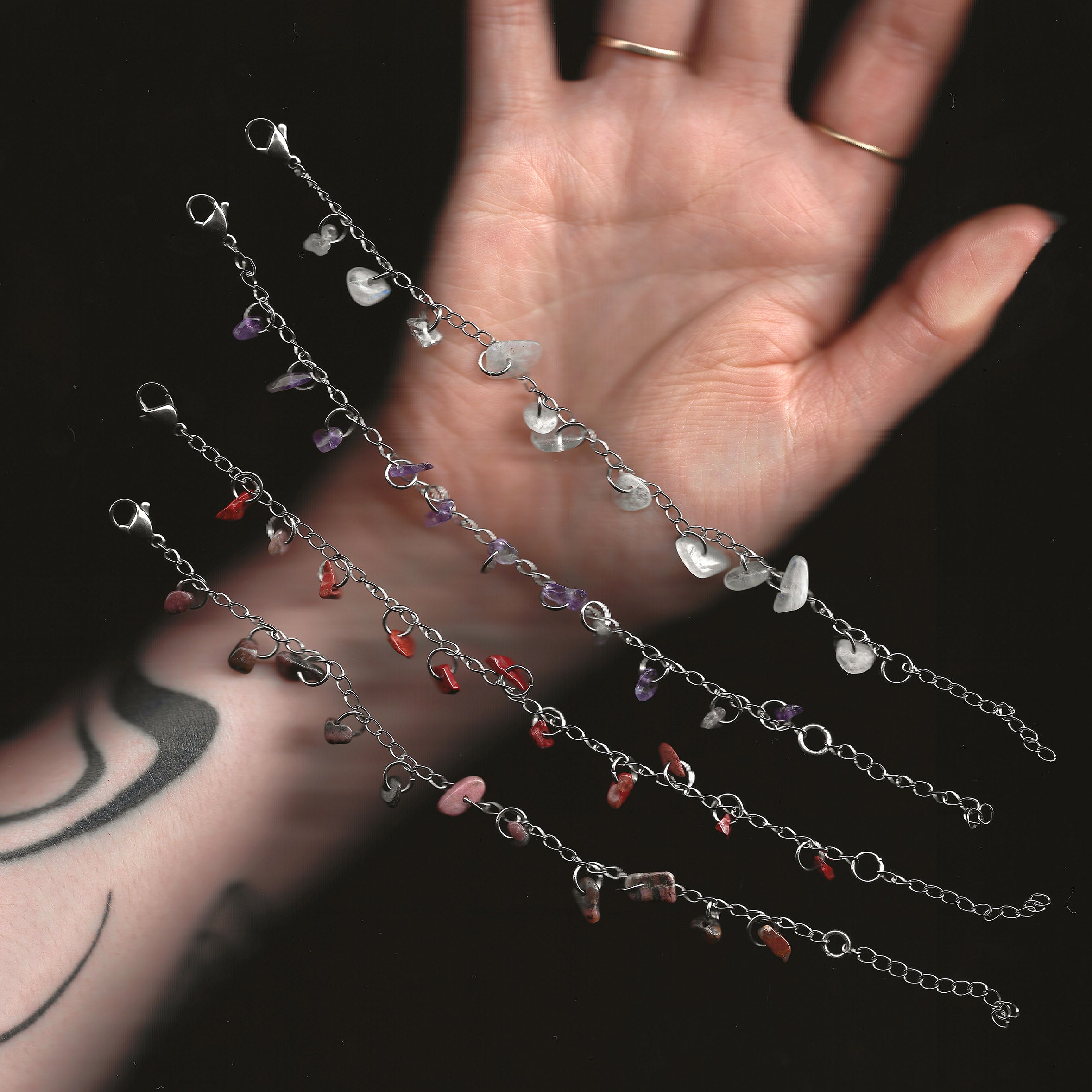 bracelet en pierre naturelle et acier inoxydable