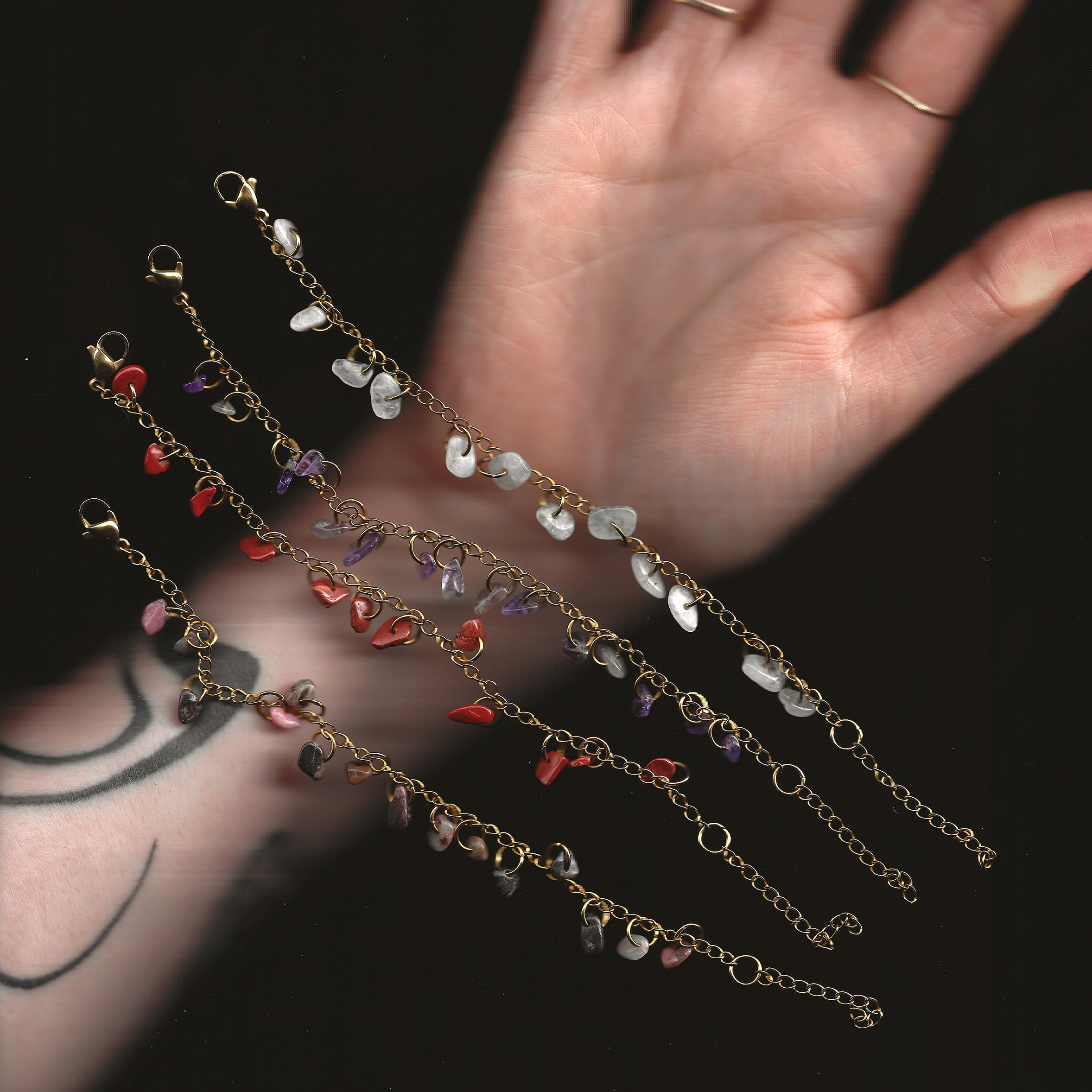 bracelet en pierre naturelle et acier inoxydable