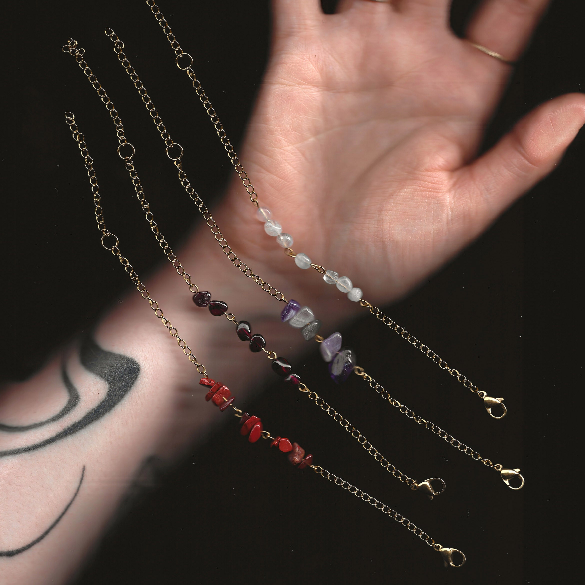 bracelet en pierre naturelle et acier inoxydable
