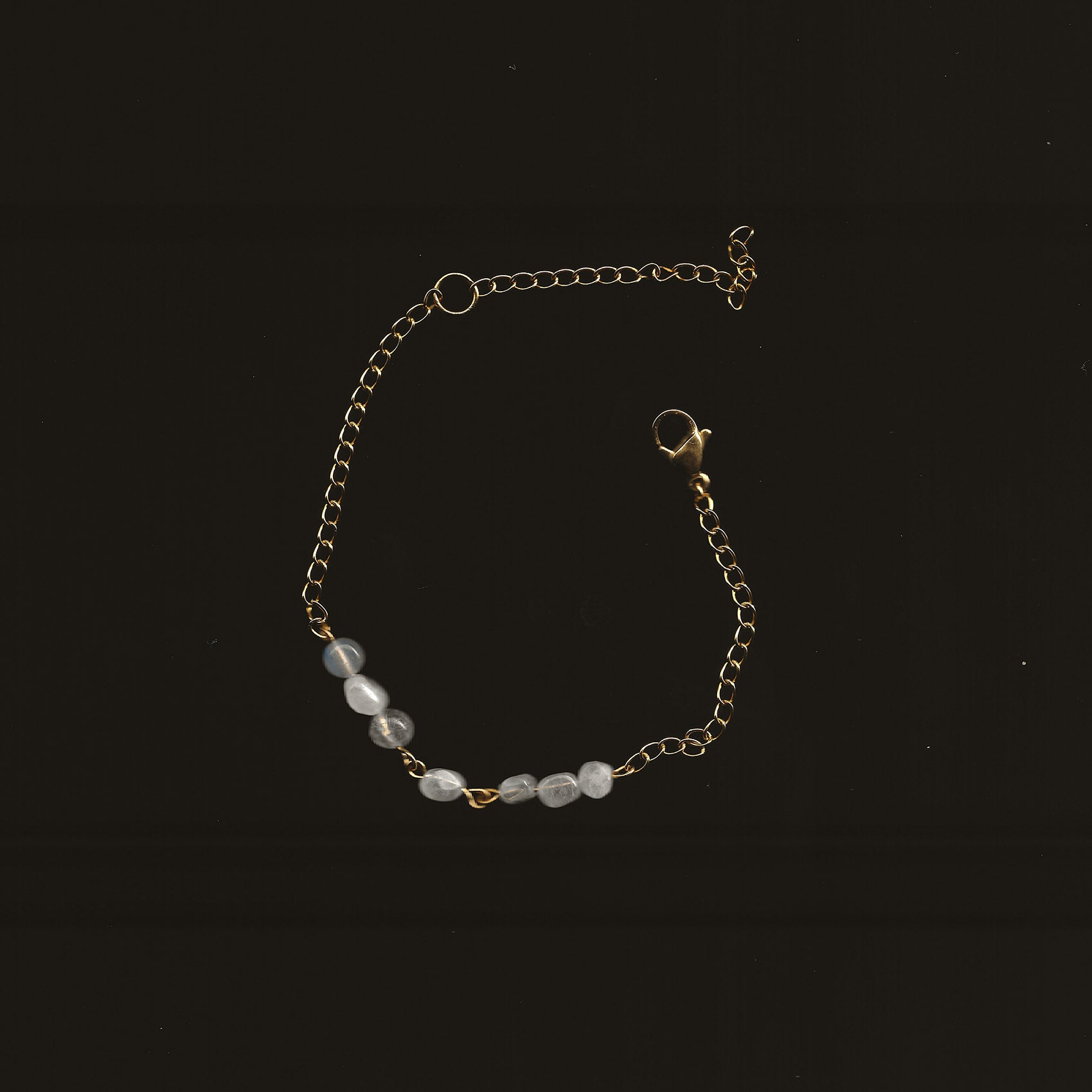 bracelet en pierre naturelle et acier inoxydable