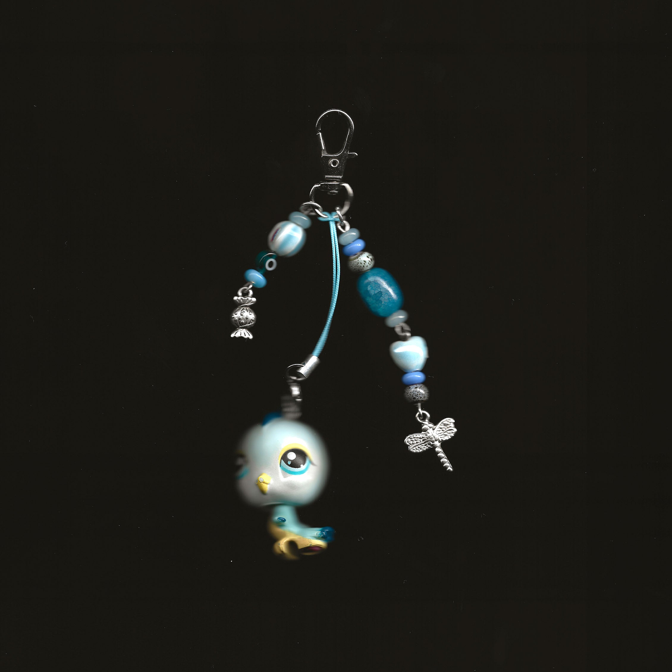 porte cle petshop oiseau bleu