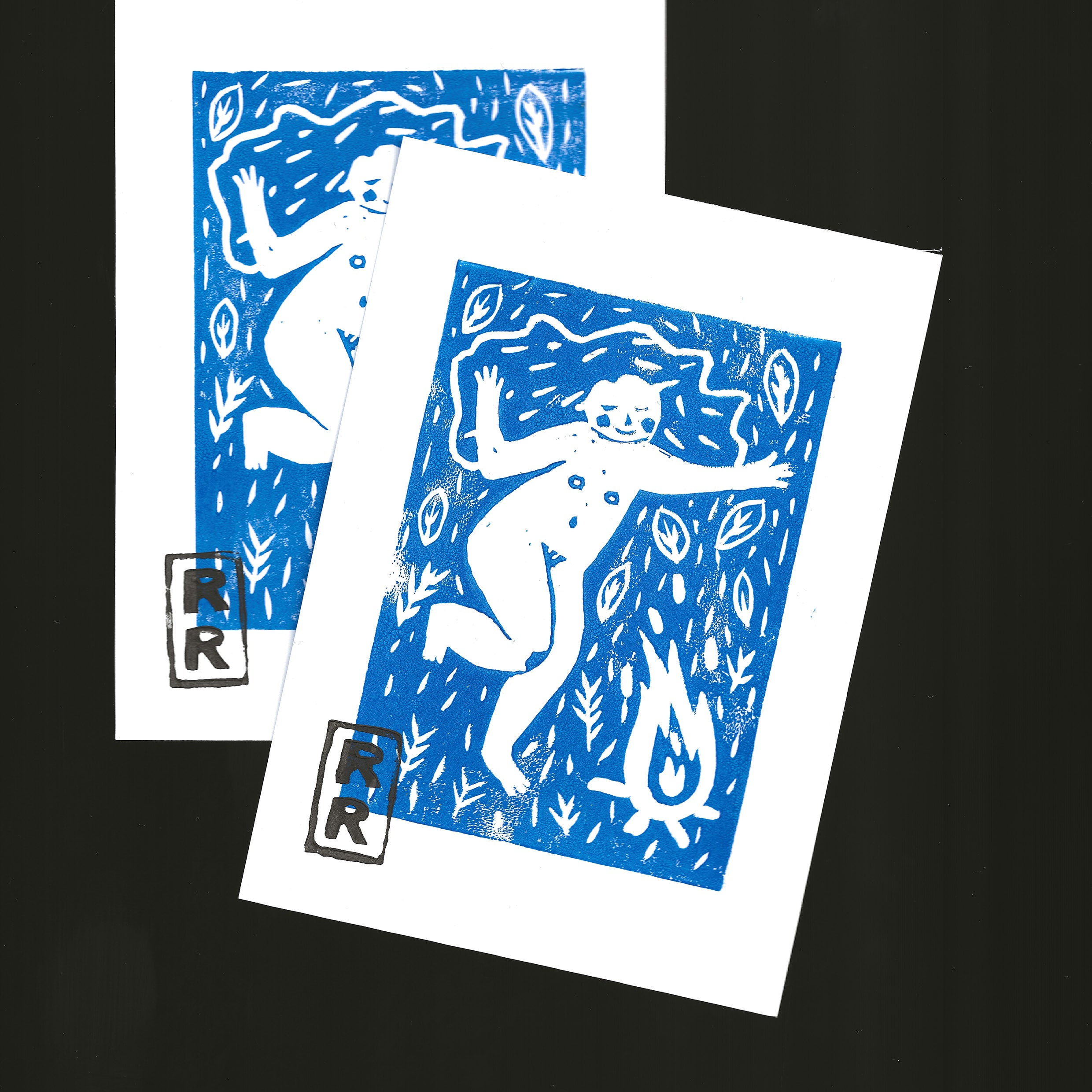 illustration danse imprimée en bleu sur fond blanc