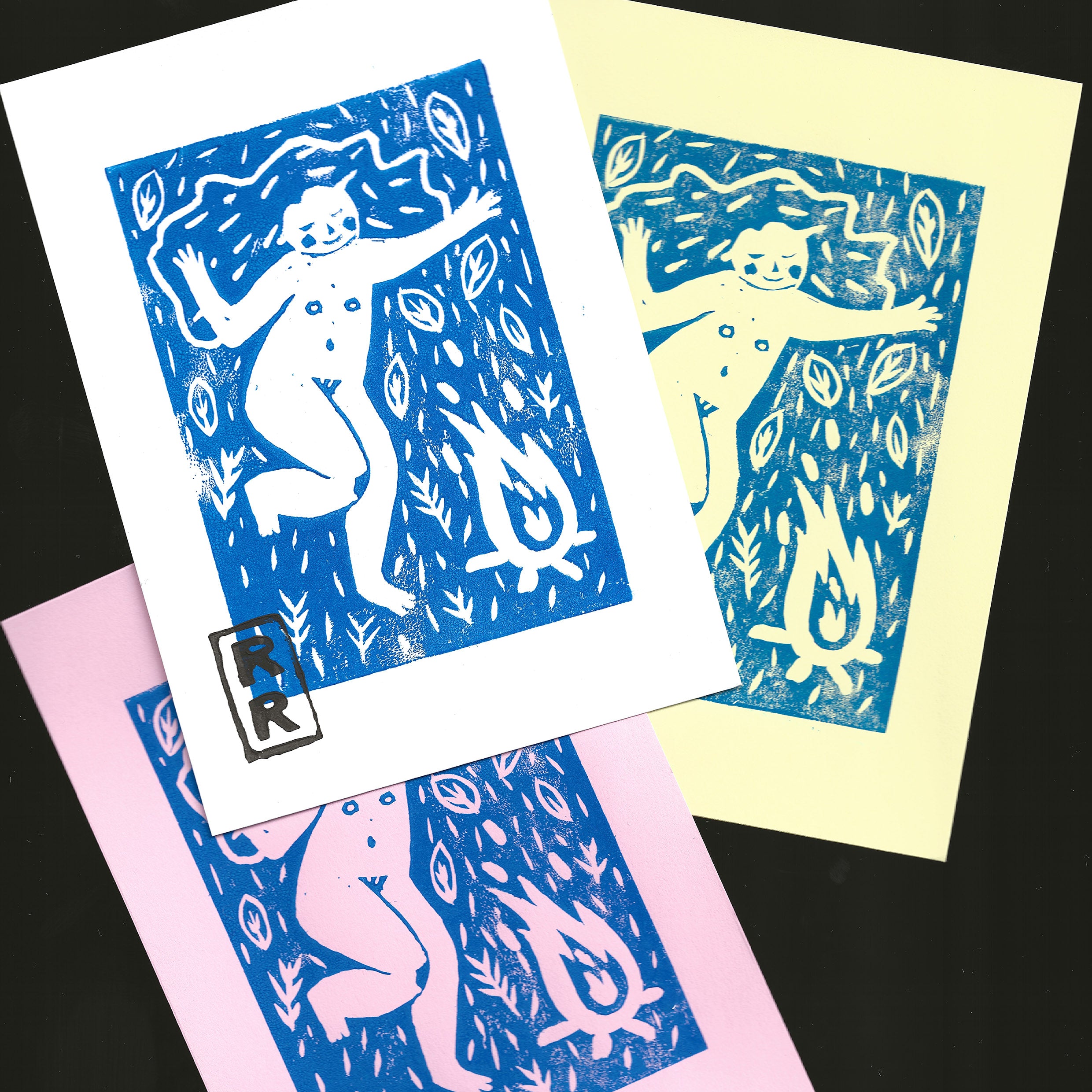 illustration danse imprimé en bleu