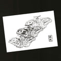 illustration papillon imprimé en noir sur fond blanc