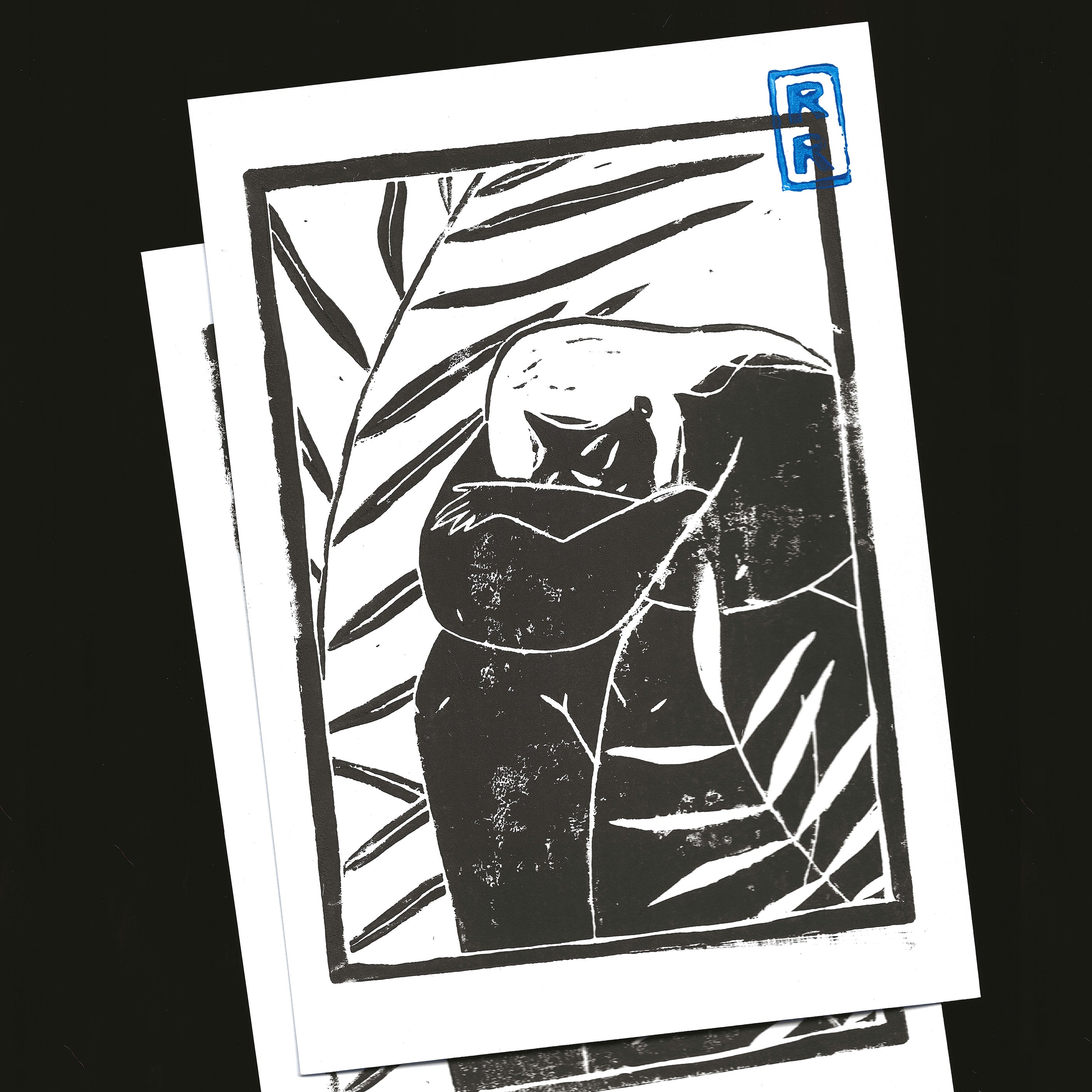 illustration sérénité imprimé en noir sur fond blanc