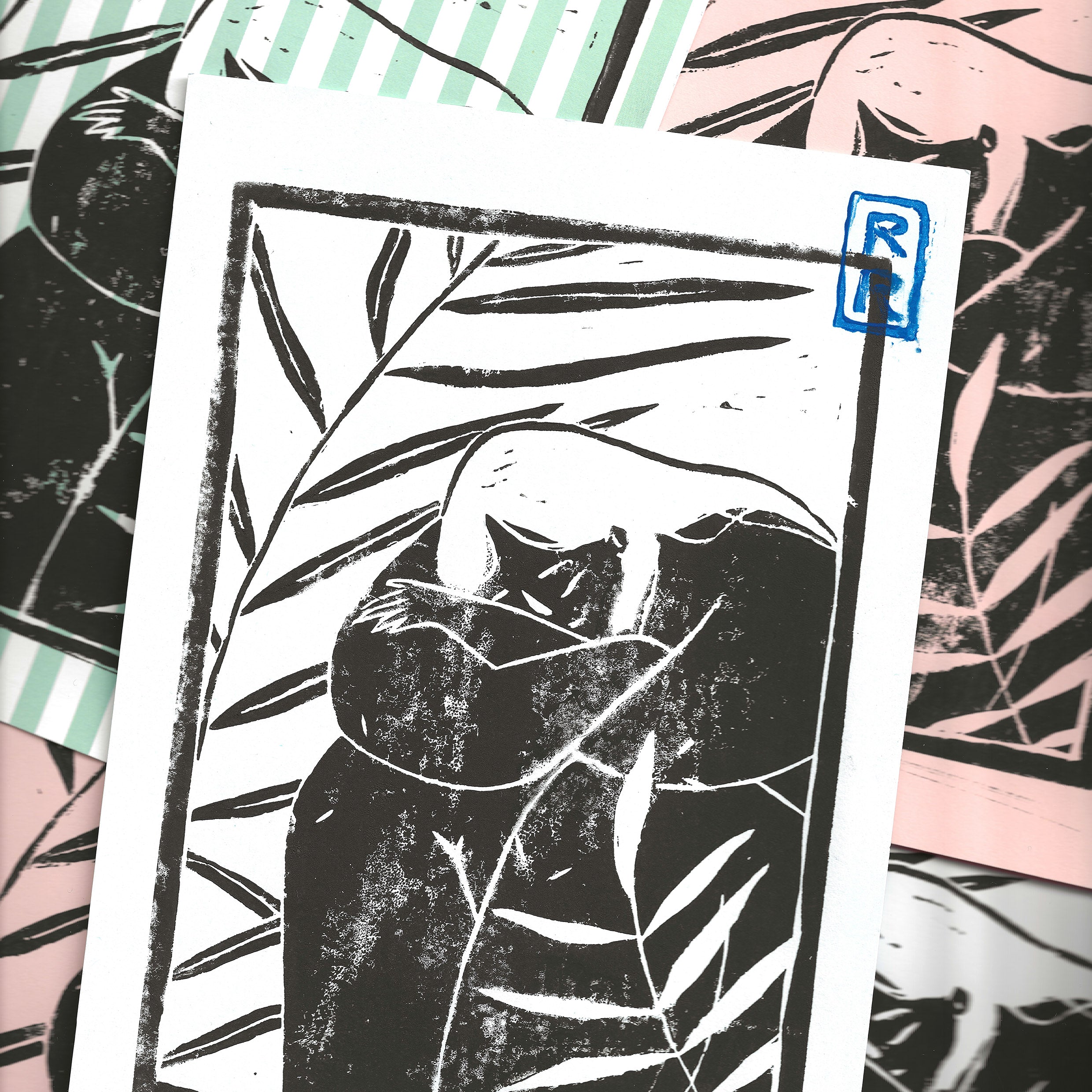 illustration sérénité imprimé en noir